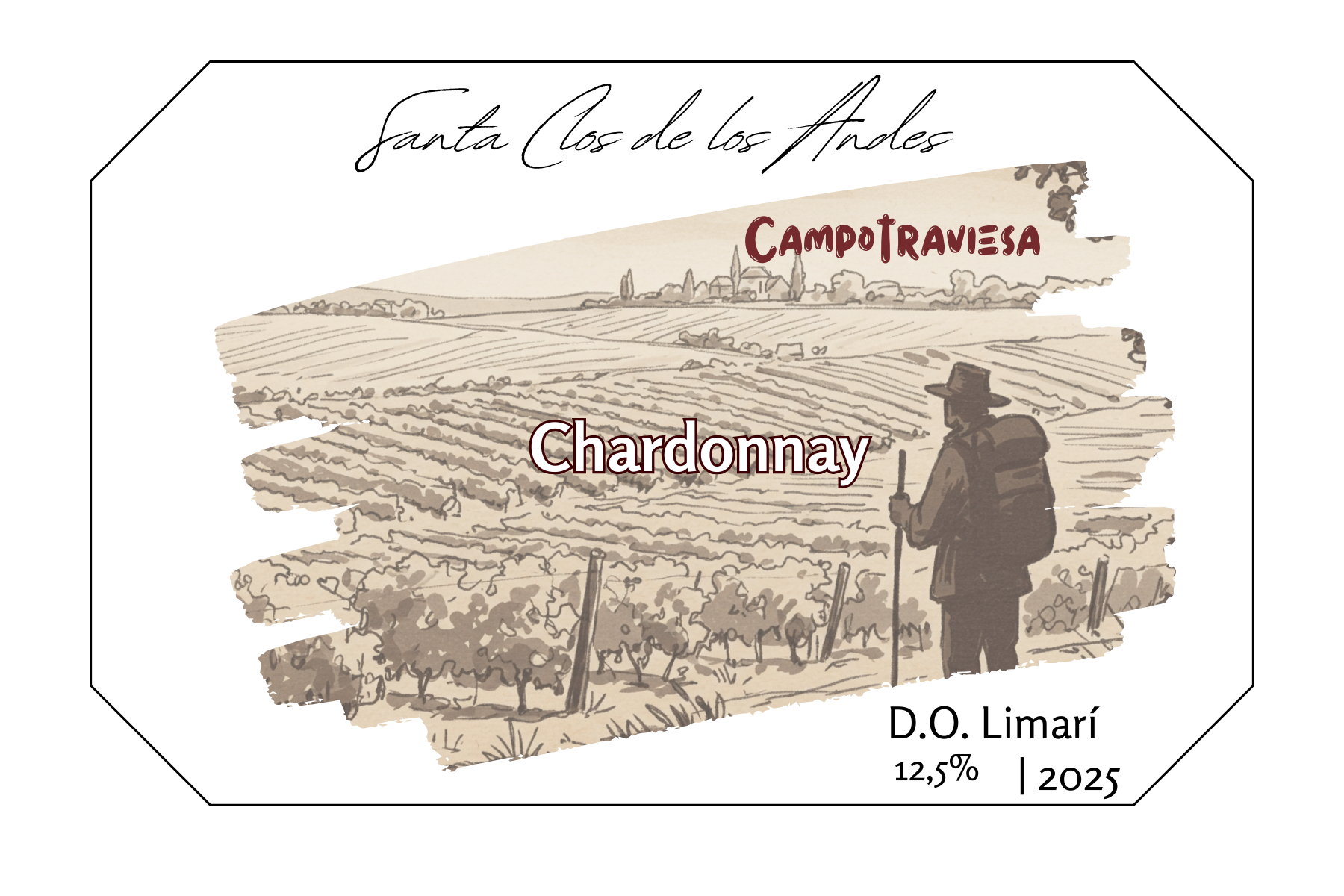 A fictitious Chilean wine label