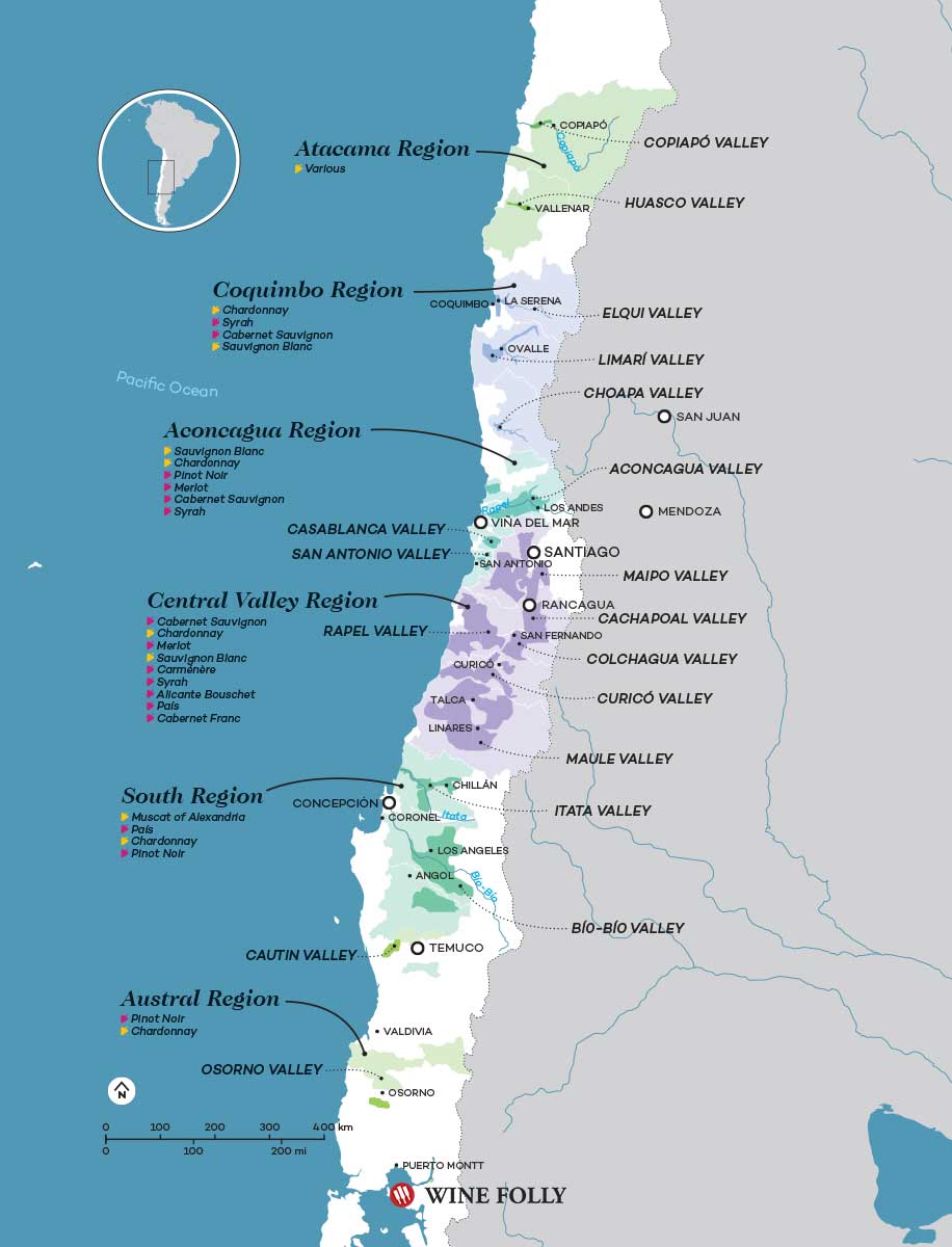 Chilean Wine Regions Map