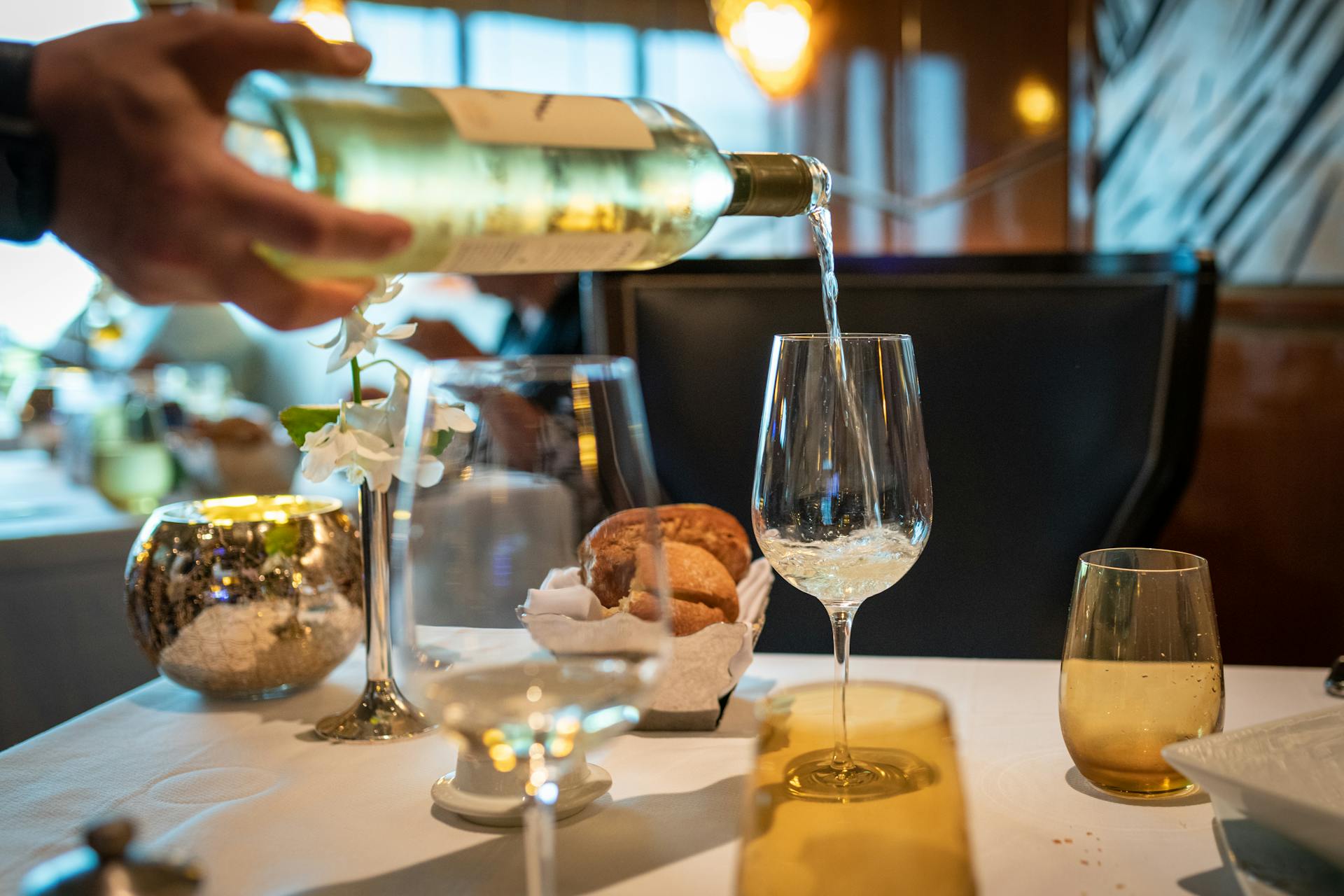 Wine Pour in Restaurant