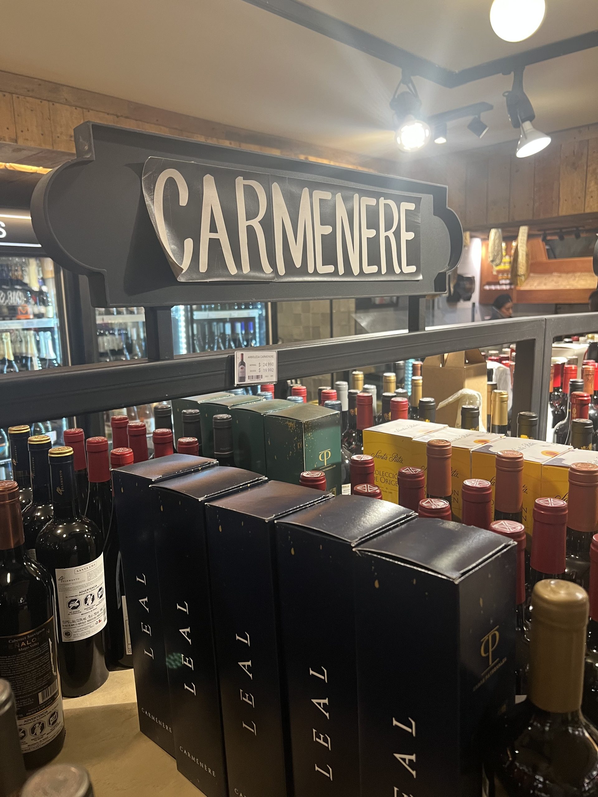 Carménère is very popular in Chilean wine stores