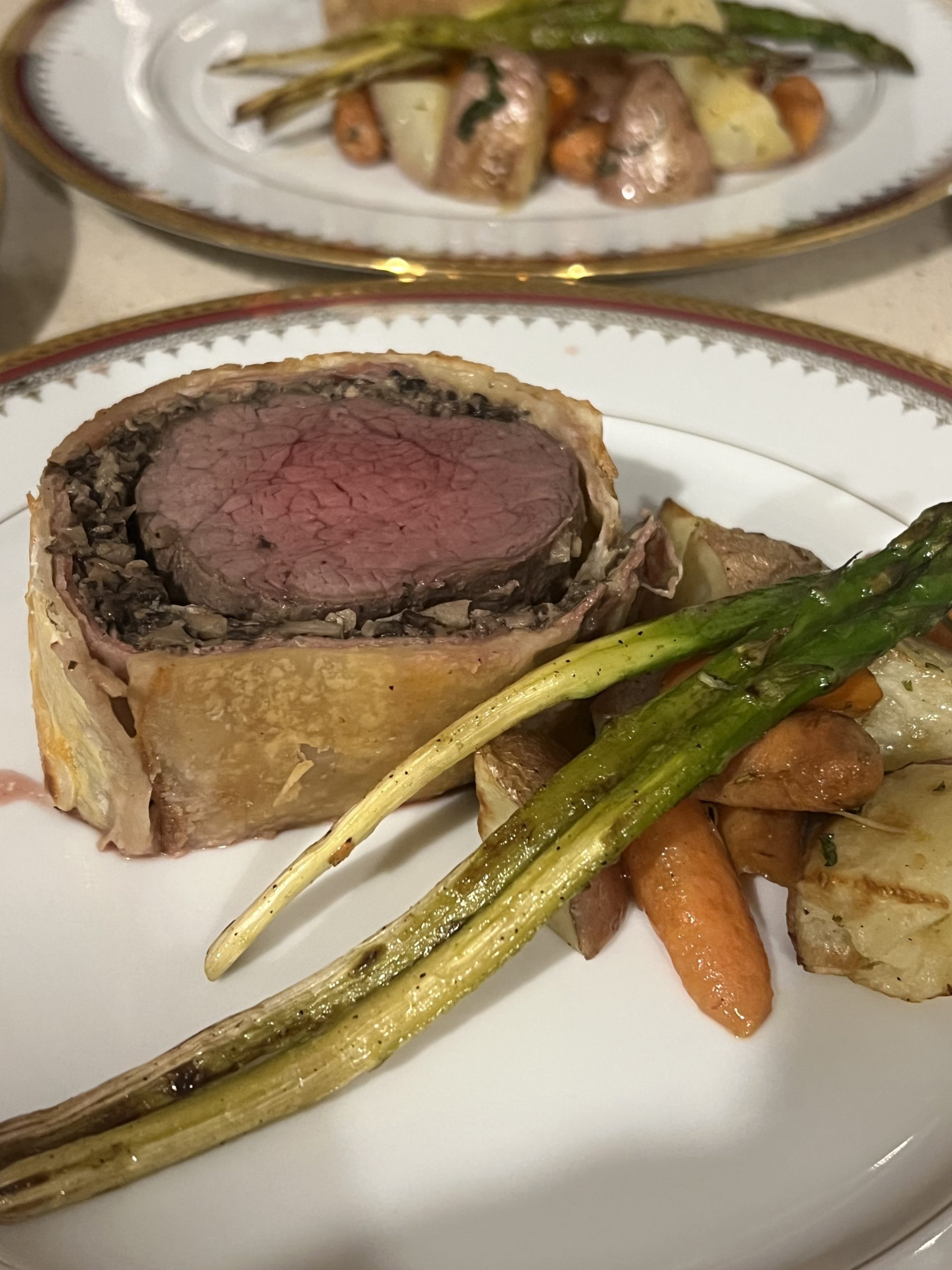 Beef Wellington and maybe a red holiday wine