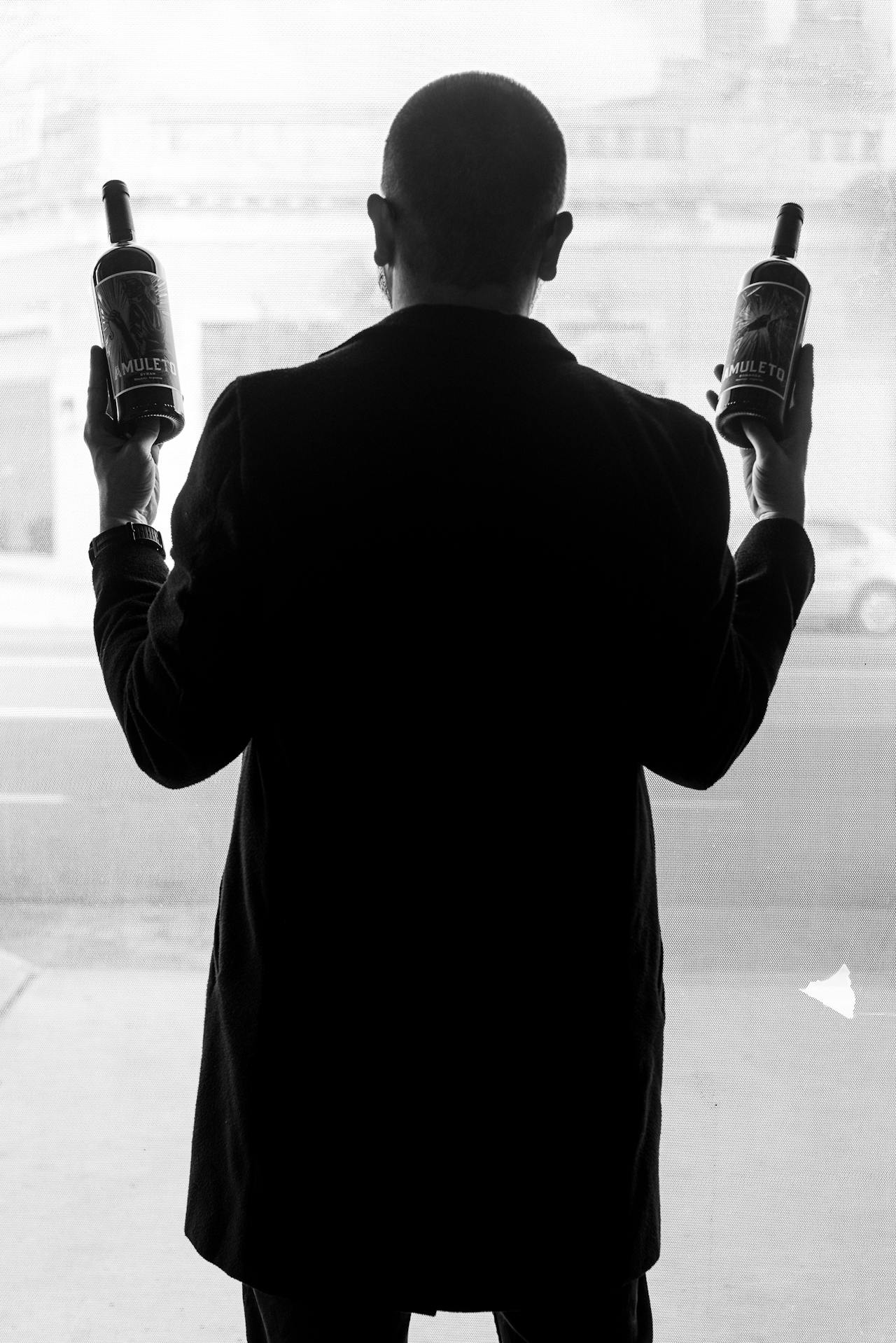 Sommelier with bottles